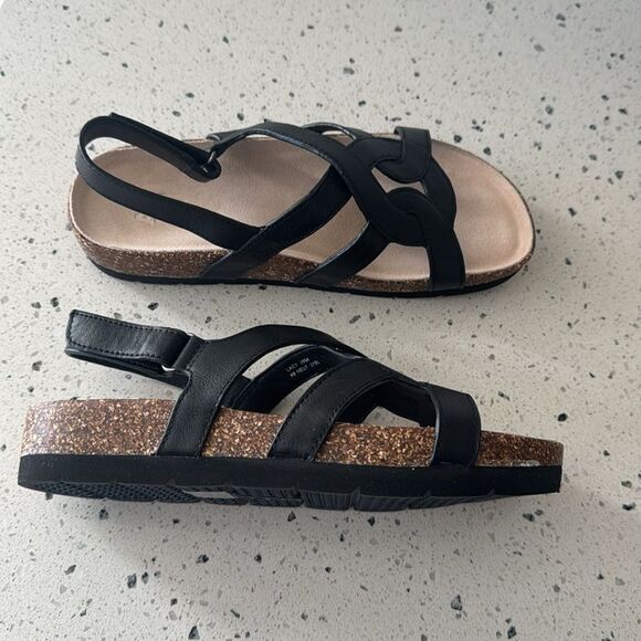 ABEO Lanai (Lacy) Women’s Size 9 Black Leather Sandals Comfortable Casual NWOB - Picture 10 of 12